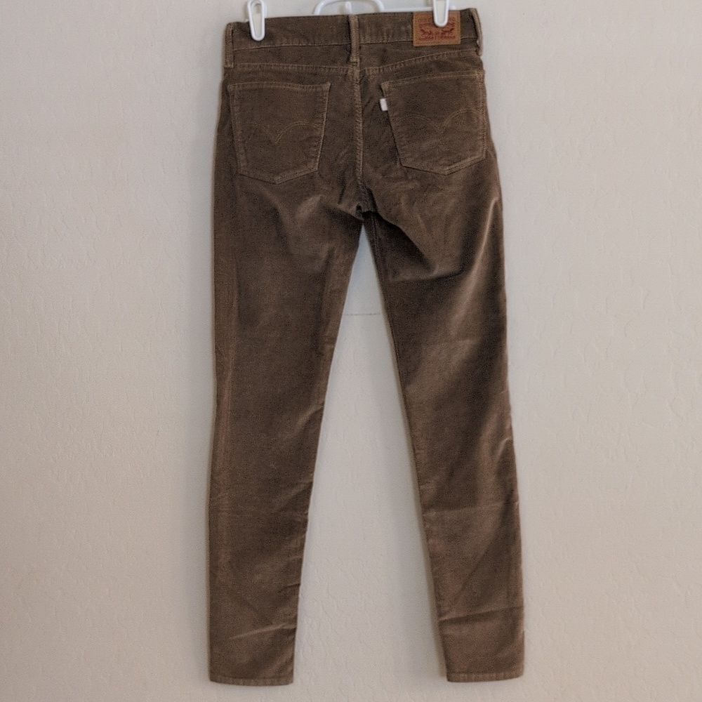 Levis 710 Corduroy Super Skinny Brown Pants - Size 27 - Picture 4 of 11
